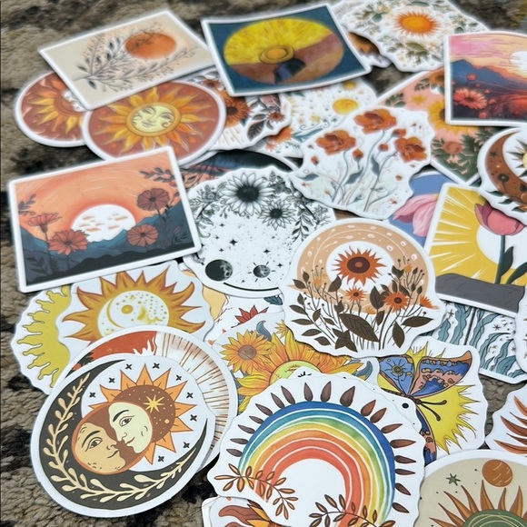 Sunshine and Floral Sticker Collection of 50 stickers - Picture 2 of 6